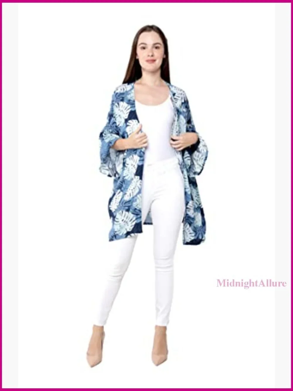 Couple Matching Hawaiian Luau Shirt and Kimono Set Rayon